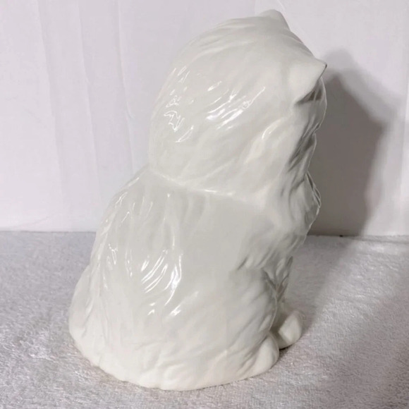 Vintage Ceramic  Blue Eyed Persian Cat Statue Kitty Meow - Picture 4 of 16
